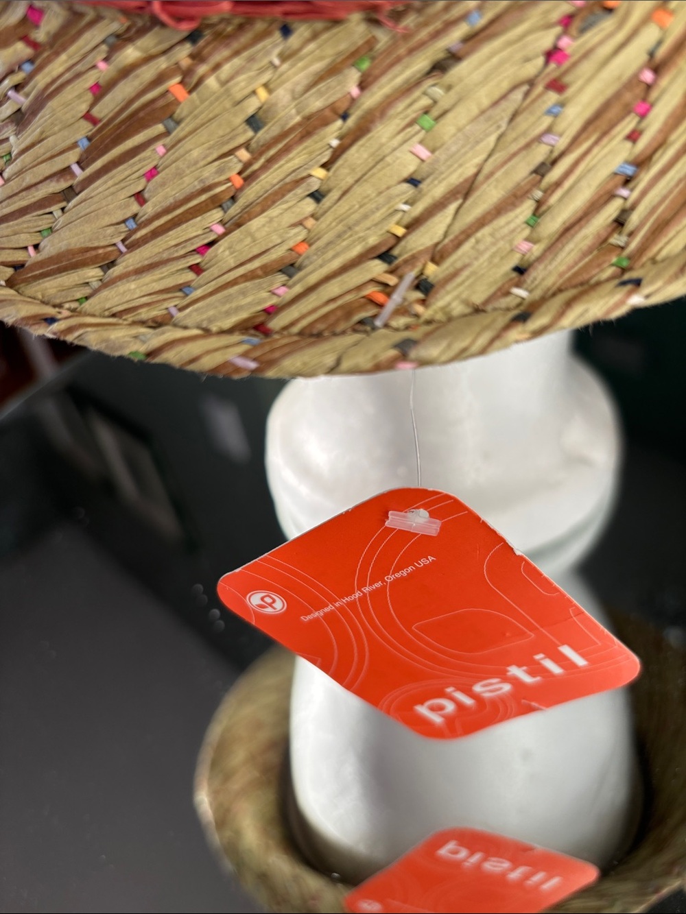 pistil Natural Straw Hat with Multicolor Raffia Threading - Picture 2 of 8